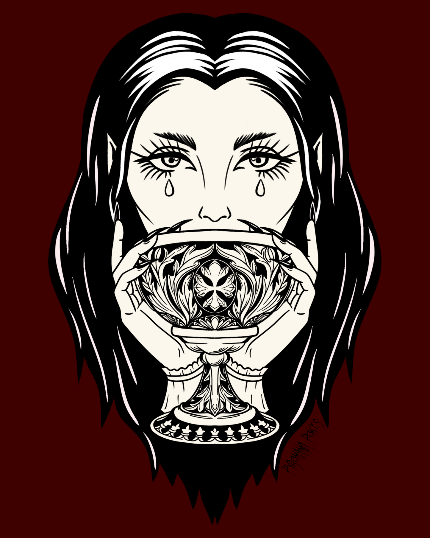 Vampires Goblet Print